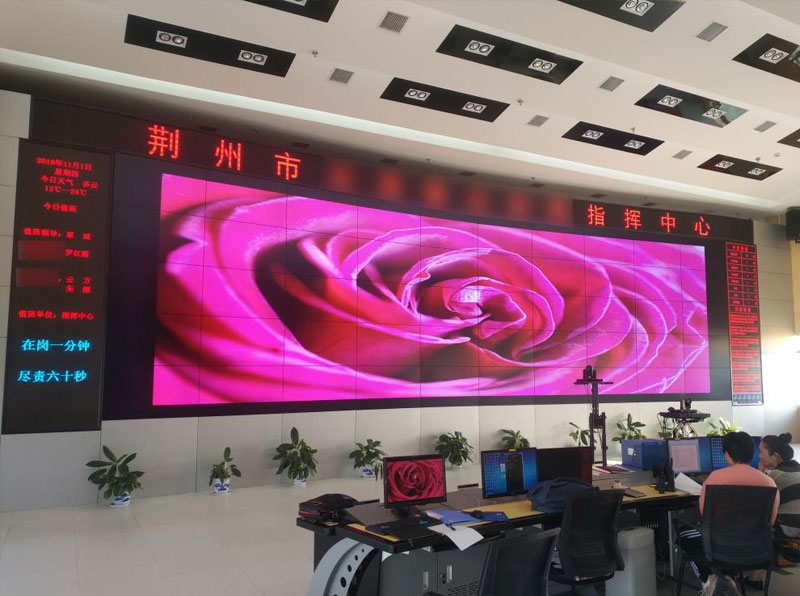 广西湖北公安县55寸3.5mm 5x11液晶拼接屏项目